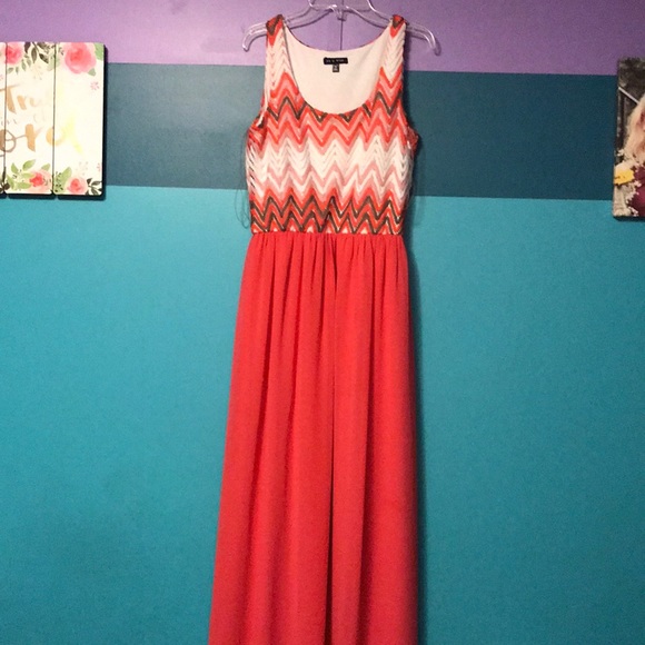 coral maxi dress casual
